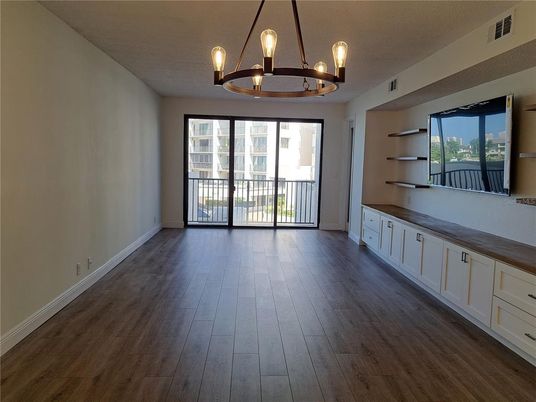 Chandelier, Empty room, Interior, Wood Texture Flooring