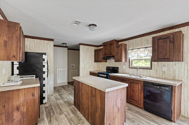 Interior, Kitchen, Wood Texture Flooring