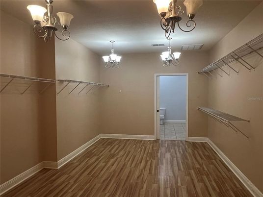 Chandelier, Interior, Walk-in Closets, Wood Texture Flooring
