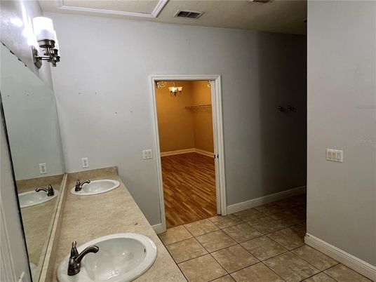 Bathroom, Dual Sink Vanities, Interior, Wood Texture Flooring