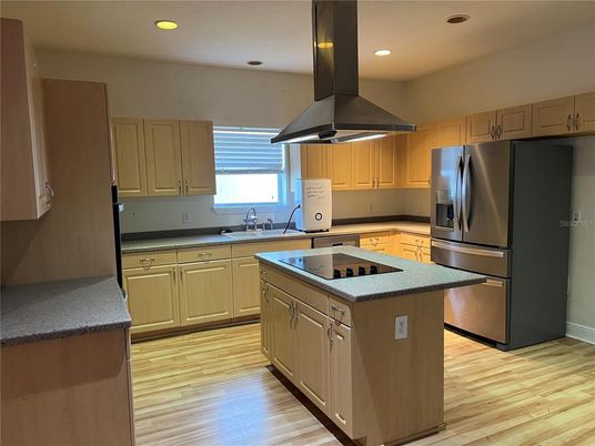 Interior, Kitchen, Recessed Lighting, Wood Texture Flooring