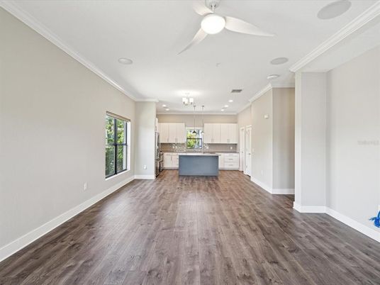 Interior, Kitchen, Recessed Lighting, Wood Texture Flooring