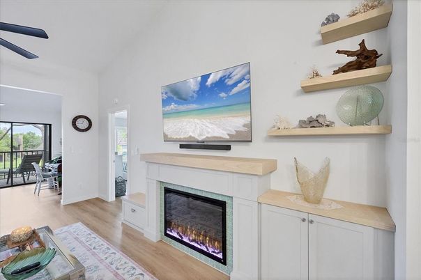 Fireplace, Interior, Wood Texture Flooring