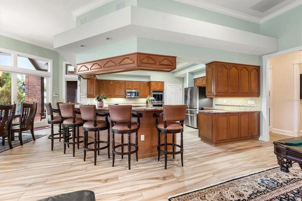 Interior, Kitchen, Stainless Steel Appliances, Wood Texture Flooring