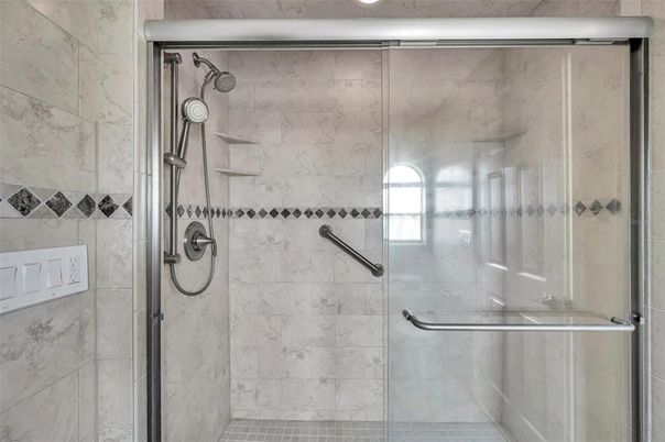 Bathroom, Glass Shower, Interior, Marble Walls