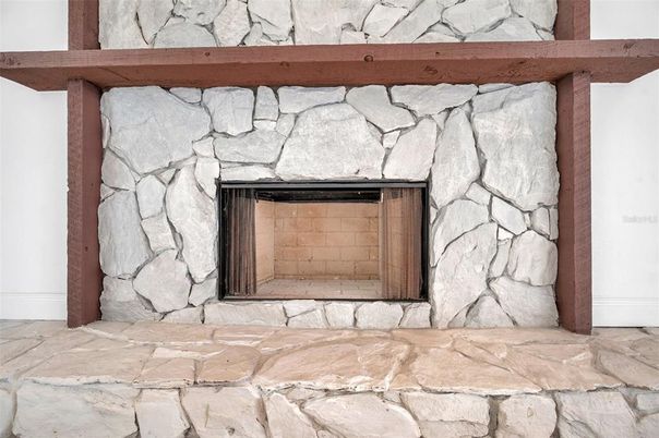 Fireplace, Interior, Stone Walls