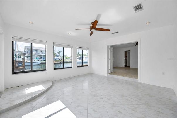 Empty room, Interior, Marble, Recessed Lighting, Water
