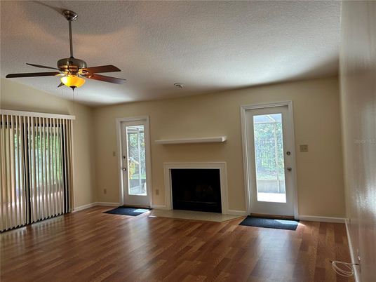 Empty room, Fireplace, Interior, Wood Texture Flooring