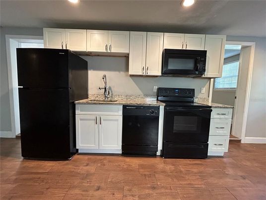 Interior, Kitchen, Recessed Lighting, Wood Texture Flooring