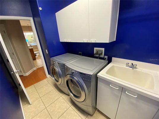 Interior, Washer, Wood Texture Flooring