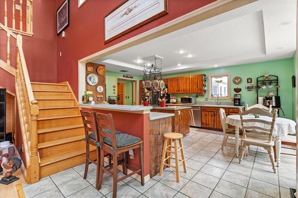 Dining room, Interior, Kitchen, Recessed Lighting