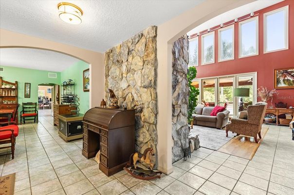 Fireplace, Interior, Living room, Stone Walls