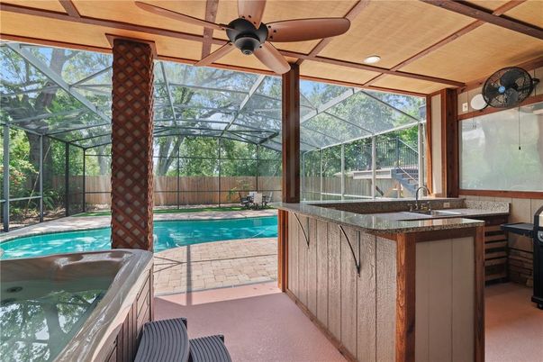 Glass Ceilings, Hot Tub, Interior, Pool, Recessed Lighting, Sun Room