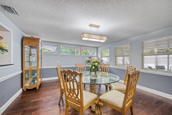 Chandelier, Dining room, Interior, Wood Texture Flooring