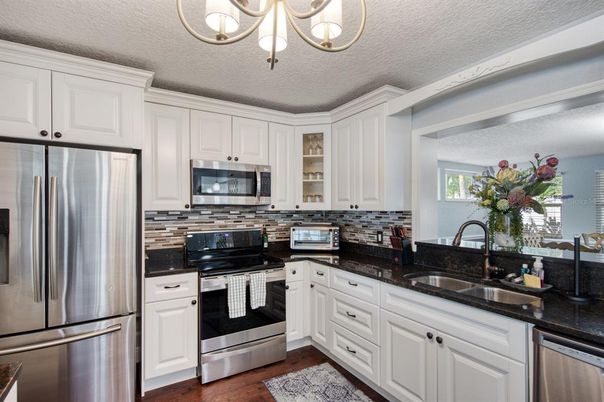 Interior, Kitchen, Stainless Steel Appliances, Wood Texture Flooring