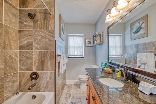 Bathroom, Dual Sink Vanities, Interior, Wood Texture Flooring