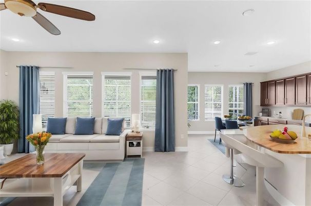Dining room, Interior, Kitchen, Living room, Recessed Lighting