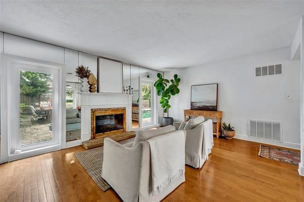 Fireplace, Interior, Living room, Wood Texture Flooring