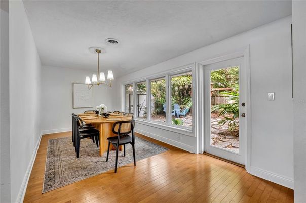 Chandelier, Dining room, Interior, Pendant Lights, Wood Texture Flooring