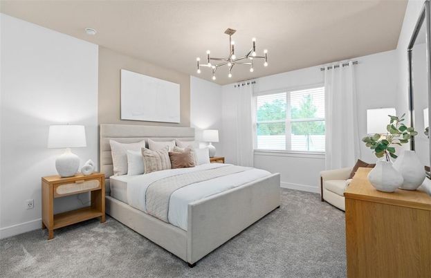 Bedroom, Interior, Pendant Lights