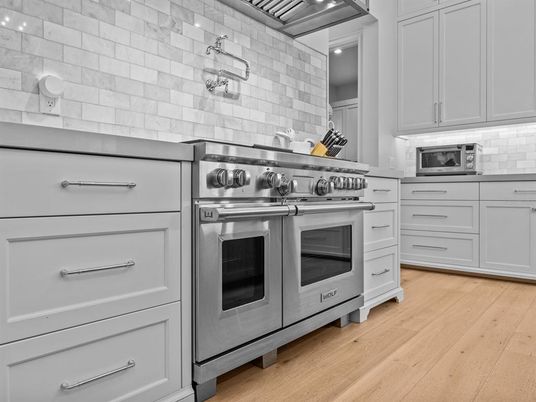 Interior, Kitchen, Stainless Steel Appliances, Wood Texture Flooring