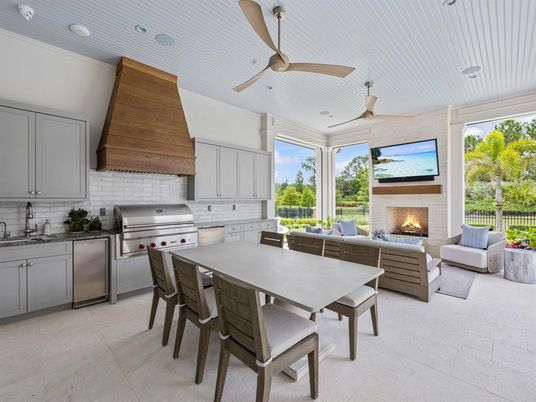 Dining room, Fireplace, Interior, Kitchen, Living room, Recessed Lighting, Stainless Steel Appliances