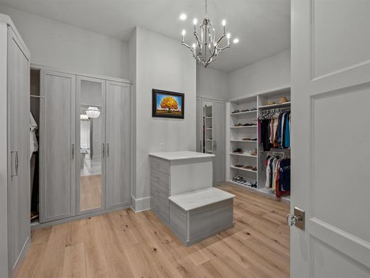 Chandelier, Interior, Recessed Lighting, Wood Texture Flooring
