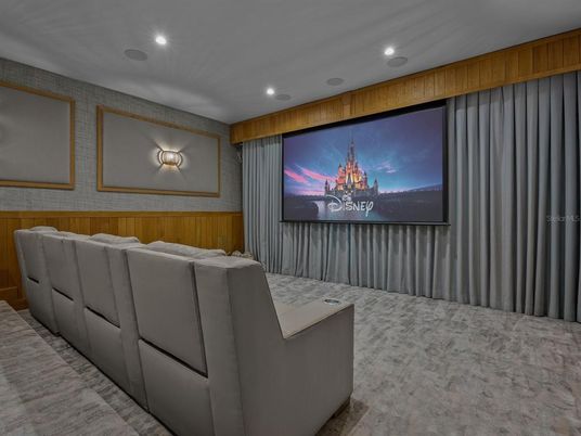 Home Theatre Room, Interior, Projection Screen, Recessed Lighting, Theatre Room