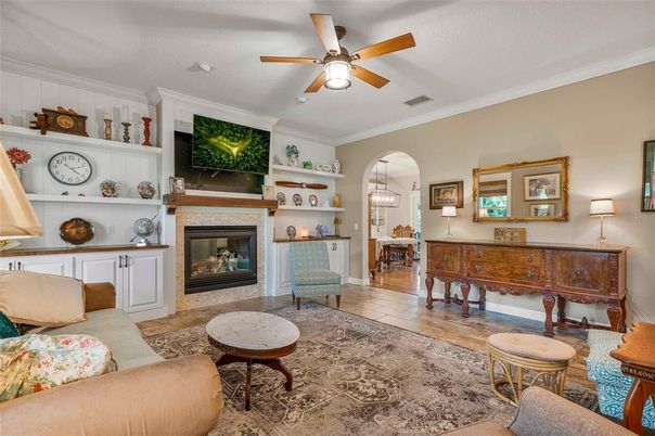 Fireplace, Interior, Living room, Pendant Lights