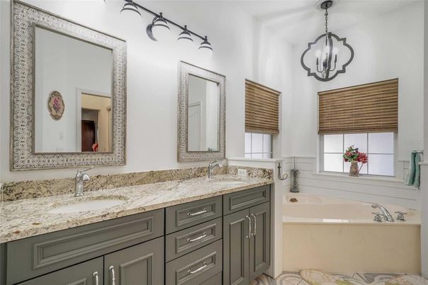 Bathroom, Dual Sink Vanities, Interior, Pendant Lights