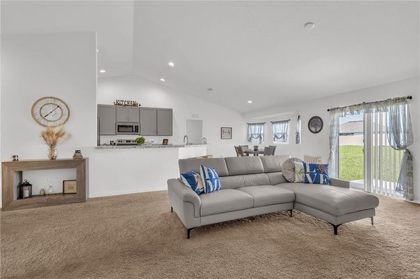Dining room, Interior, Kitchen, Living room, Recessed Lighting