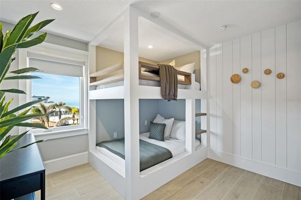 Bedroom, Interior, Recessed Lighting, Water, Wood Texture Flooring