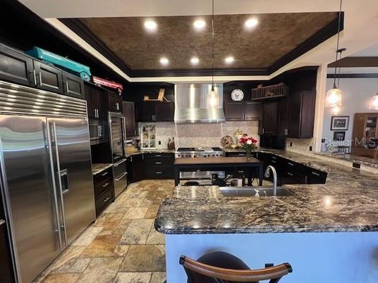 Interior, Kitchen, Pendant Lights, Recessed Lighting, Stainless Steel Appliances