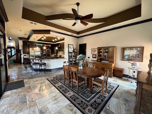 Dining room, Interior, Kitchen, Recessed Lighting