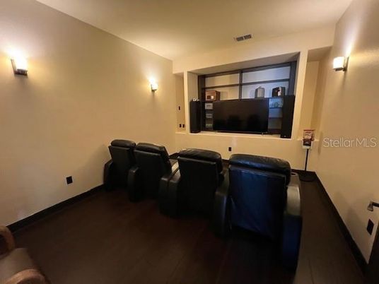Home Theatre Room, Interior, Theatre Room, Wood Texture Flooring