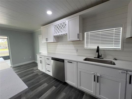 Interior, Kitchen, Recessed Lighting, Wood Texture Flooring