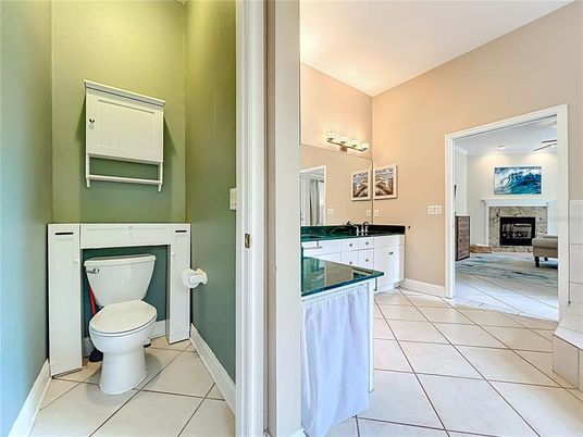 Bathroom, Fireplace, Interior