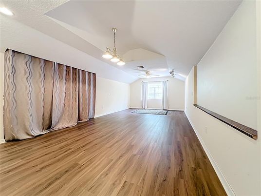 Empty room, Interior, Pendant Lights, Wood Texture Flooring