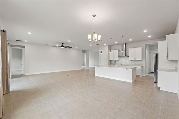 Empty room, Interior, Kitchen, Pendant Lights, Recessed Lighting