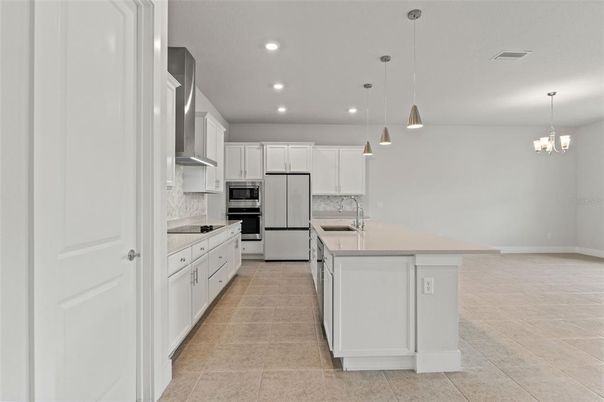 Interior, Kitchen, Pendant Lights, Recessed Lighting, Stainless Steel Appliances
