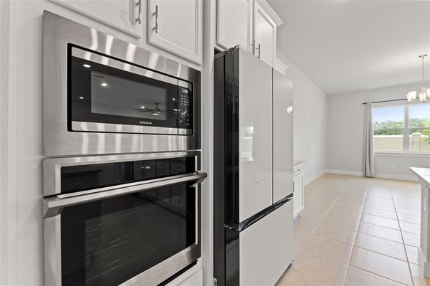 Chandelier, Interior, Kitchen, Stainless Steel Appliances