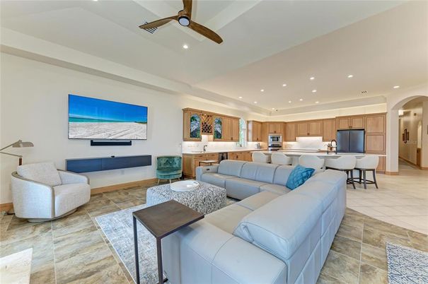 Interior, Kitchen, Living room, Recessed Lighting