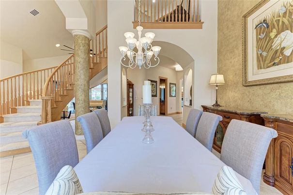 Chandelier, Dining room, Interior, Recessed Lighting
