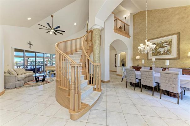 Chandelier, Dining room, Interior, Recessed Lighting