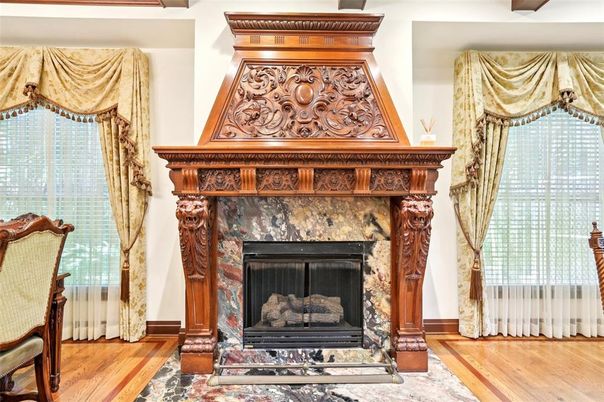 Fireplace, Interior, Wood Texture Flooring