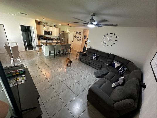 Dining room, Interior, Kitchen, Living room, Pendant Lights, Stainless Steel Appliances