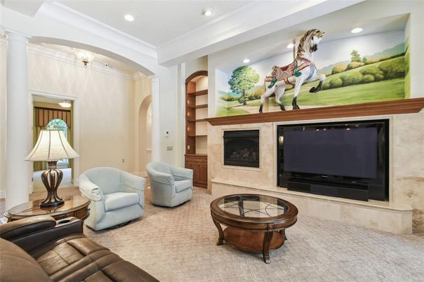 Fireplace, Interior, Living room, Recessed Lighting