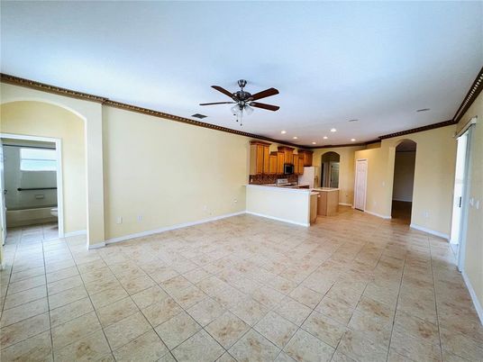 Empty room, Interior, Kitchen, Recessed Lighting