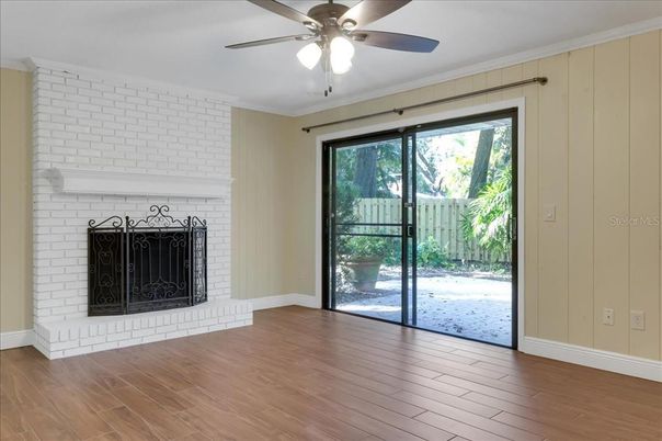 Empty room, Fireplace, Interior, Wood Texture Flooring