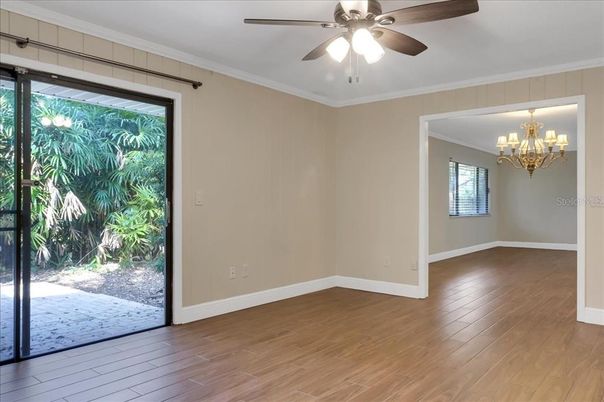 Chandelier, Empty room, Interior, Wood Texture Flooring